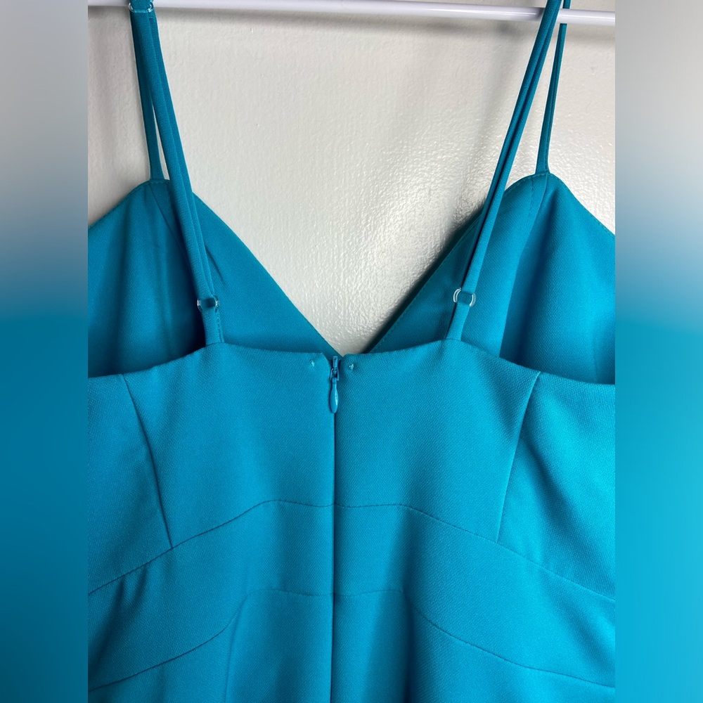 KARLIE Teal Solid Bow Sweetheart Mini Dress - Picture 3 of 6